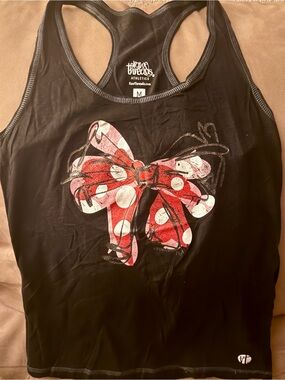 Raw Threads Polka Dot Bow Black Racerback Tank